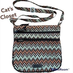 LIKE NEW - Vera Bradley Sierra Stream Hipster Cross Body zipper Blue Brown